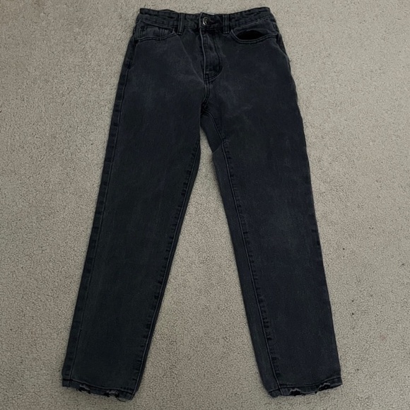 Princess Polly Denim - Princess Polly 100% Cotton slim fit straight ankle mom jean 0-2 24-26” gray wash